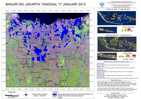 Peta banjir Jakarta 17-01-2013- LAPAN